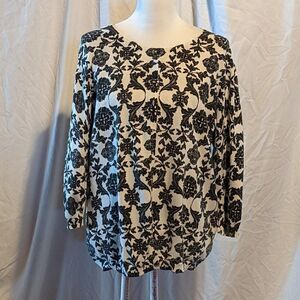 AUGUST SILK WOMAN LONG SLEEVE BUTTON SWEATER - 2X